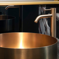 GESSI 316 Раковина 400 мм., для установки на столешницу, без перелива, нержавеющая сталь, цвет Warm bronze brushed PVD