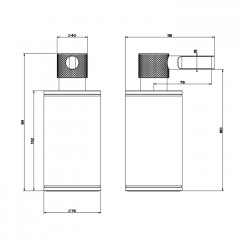 GESSI INCISO Дозатор для жидкого мыла настольный, цвет: черный/finox