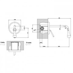 Gessi Goccia Встраиваемый однорычажный смеситель для раковины, излив 200мм(внешние части), цвет: белый