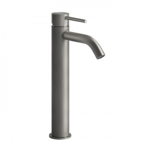 GESSI 316 Смеситель для раковины на 1 отверстие, высокий h=305мм, без донного клапана, излив 123мм, цвет: steel brushed