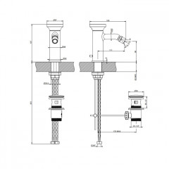 GESSI Origini Смеситель для биде с донным клапаном, в компл с отделочн вкладкой., цвет: Black XL