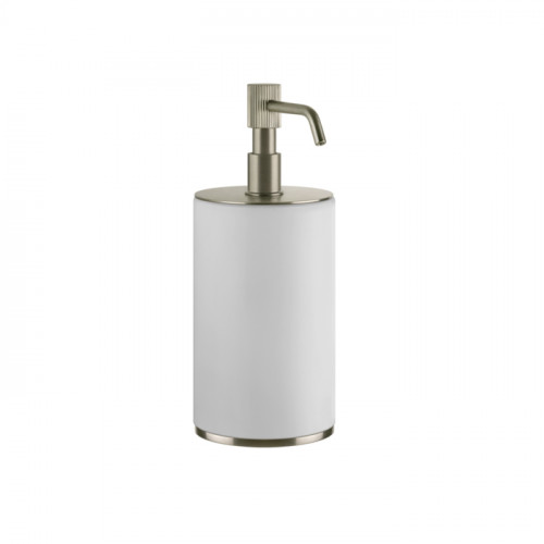 GESSI VENTI20 Дозатор для жидкого мыла настольный, цвет белый, фурнитура Finox Brushed Nickel