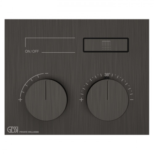Gessi Hi-Fi Термостат для душа, 1 источник (внешняя часть), цвет: Black Metal Brushed PVD