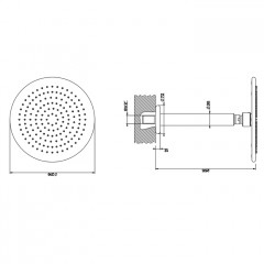 Gessi Goccia Верхний душ для потолочного крепления 216мм, цвет: белый