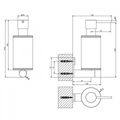 GESSI 316 Дозатор для жидкого мыла настенный, цвет: белый/Black XL