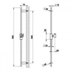 GESSI HABITO INTRECCIO Штанга для душа 900 vv., цвет Warm Bronze Br. PVD