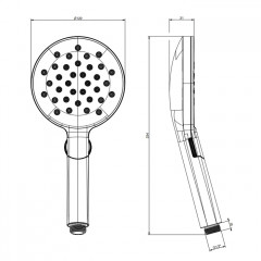 GESSI Ручной душ, 3 режима, с защитой от накипи, цвет Black XL