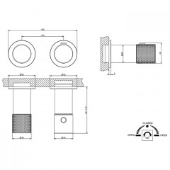 GESSI HABITO CESELLO Смеситель настенный встраиваемый, термостатический, с переключателем на 2 положения, внешняя часть, цвет хром