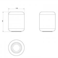 GESSI GOCCIA Стакан настольный, белая керамика GRES, основание хром