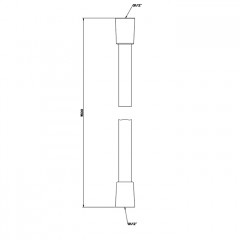 GESSI 316 Шланг Darkflex, для ванны с коническим соединением на 1/2", длина 150 см, цвет: brushed black metal pvd
