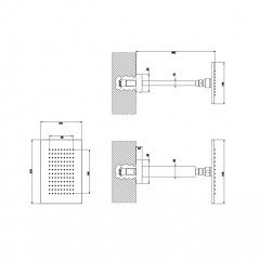 Gessi Rettangolo Верхний душ для потолочного крепления 216x140мм, высота 270мм, цвет: черный