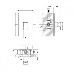 Gessi Rettangolo Встраиваемый однорычажный смеситель(внешние части), цвет: черный