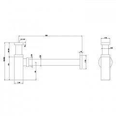 Gessi Eleganza Сифон для раковины квадратный, под донный клапан, цвет: Black Metal Brushed PVD