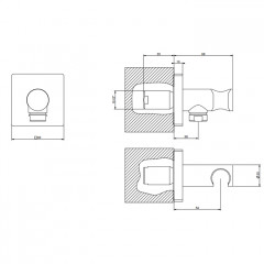 GESSI Rilievo Вывод воды с держателем для душевой лейки на 1/2", цвет: nero XL
