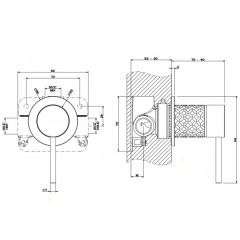GESSI 316 Встраиваемый смеситель, на 1/2", на 1 источник (внешняя часть), цвет: Black XL