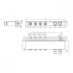 GESSI HI-FI ECLECTIC Смеситель для душа настенный встраиваемый, термостатический, с полкой, с 4 запорными кнопками, цвет хром