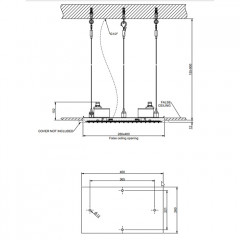 Gessi Mimi Встраиваемая в потолок душевая система 350х350 с функцией Тропический ливень/Водопад/Распыление, цвет Mirror (требуется панель 57875)