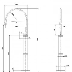 Gessi Goccia Напольный смеситель для раковины (без встраиваемой части), цвет: черный