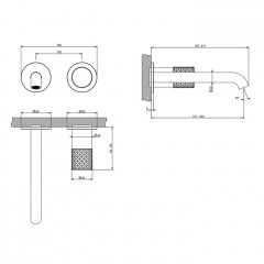 GESSI HABITO INTRECCIO Смеситель для раковины настенный встраиваемый, однорычажный, цвет хром