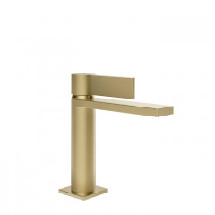 GESSI INVERSO DIAMANTATO Смеситель для раковины с донным клапаном "Stop&Go" и соединительными шлангами, цвет: Brass Brushed PVD