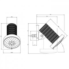 GESSI 316 TRAME Верхний душ 135 мм., с настенным креплением, 3 режима, цвет Steel Brushed