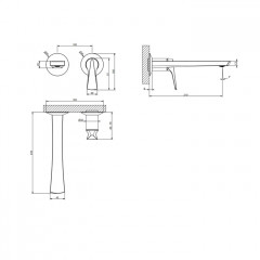 GESSI VENTAGLIO Внешняя часть настенного смесителя для раковины, цвет: Matte Black