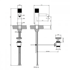 GESSI HABITO DIAMANTATO Смеситель для раковины на 1 отверстие, однорычажный, в комплекте с донным клапаном, цвет Black Metal Br. PVD