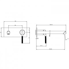 Gessi Ingranaggio Смеситель настенный , излив 194-214 мм, цвет хром (внешняя часть)