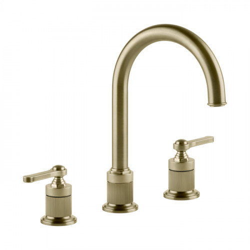 GESSI VENTI20 Смеситель для раковины на 3 отверстия, излив 172 мм., , цвет Brushed Brass PVD