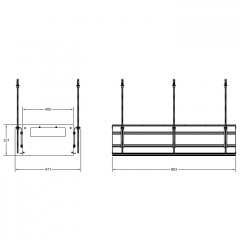 GESSI BINARIO Профиль линейный 880 мм., для 4 модулей, установка Shift-Fix, цвет Black XL