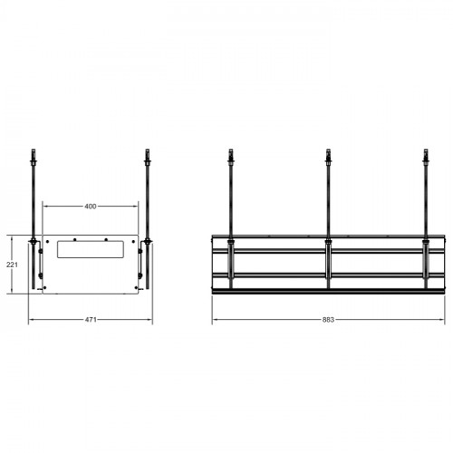 GESSI BINARIO Профиль линейный 880 мм., для 4 модулей, установка Shift-Fix, цвет Black XL