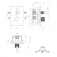 GESSI INCISO Термостатический смеситель на 2 источника (внешняя часть), цвет: Finox Brushed Nickel