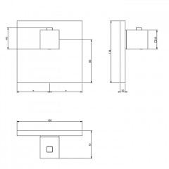 Gessi Rettangolo Встраиваемый термостат для душа, с 1 выходом, (внешние части), цвет Copper PVD