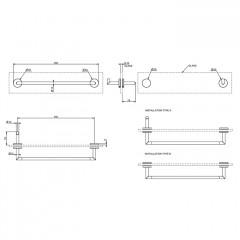 Gessi Tondo Полотенцедержатель для крепления на стекло. 45 см, цвет: хром