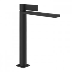 GESSI INVERSO DIAMANTATO Смеситель для раковины высокий с донным клапаном "Stop&Go" и соединительными шлангами, цвет: Matte Black