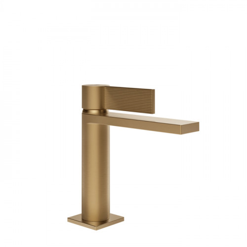 GESSI INVERSO RIGATO Смеситель для раковины с донным клапаном "Stop&Go" и соединительными шлангами, цвет: Warm Bronze Br PVD