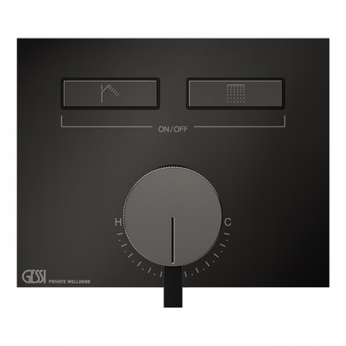 Gessi Hi-Fi Смеситель для душа, с включением до 2 источников одновременно (внешняя часть), цвет: Black Metal PVD