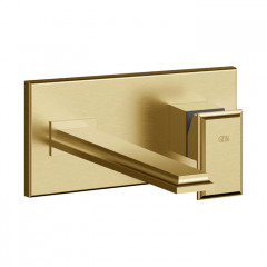 Gessi Eleganza Встраиваемый однорычажный смеситель для раковины, без донного клапана, с изливом (внешняя часть), цвет: шлифованное золото