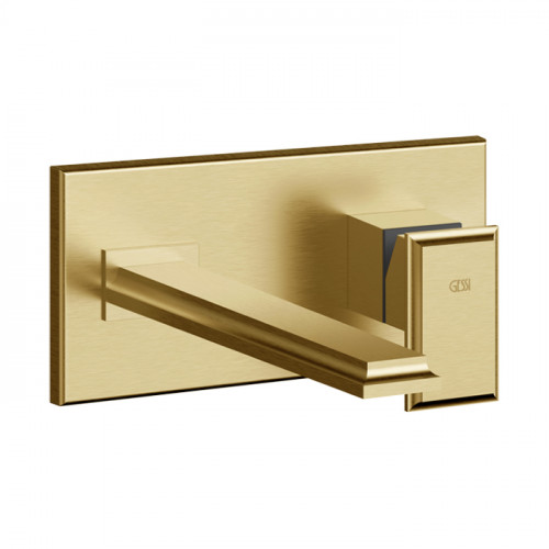 Gessi Eleganza Встраиваемый однорычажный смеситель для раковины, без донного клапана, с изливом (внешняя часть), цвет: шлифованное золото