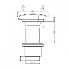 Gessi Автоматический донный клапан"Stop&Go" для раковины без перелива, цвет Black Metal Brushed PVD