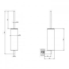 GESSI Origini Ершик настенный черный/Black Metal Brushed PVD