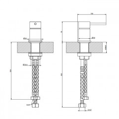GESSI 316 Смеситель настольного монтажа для удаленного управления, цвет: Black XL