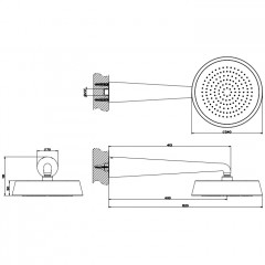GESSI CONO Верхний душ 240 мм., с настенным держателем 400 мм., цвет Black Metal Brushed PVD