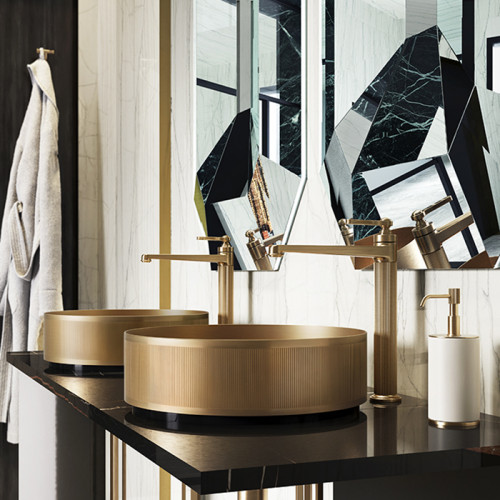 GESSI VENTI20 Дозатор для жидкого мыла настольный, цвет белый, фурнитура Brass PVD