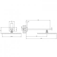 Gessi Rettangolo Верхний душ для настенного крепления 300x300мм, цвет: Gold PVD