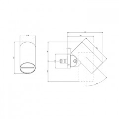 GESSI 316 FLESSA Верхний душ 79 мм., с настенным креплением, 4 струи, цвет Black XL