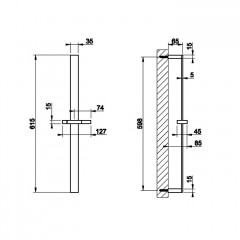 Gessi Rettangolo Душевая стойка без душевого комплекта, цвет: хром