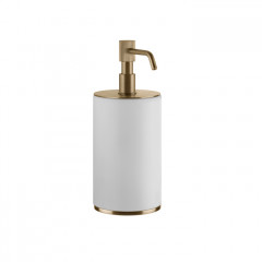 GESSI VENTI20 Дозатор для жидкого мыла настольный, цвет белый, фурнитура Warm Bronze Br. PVD