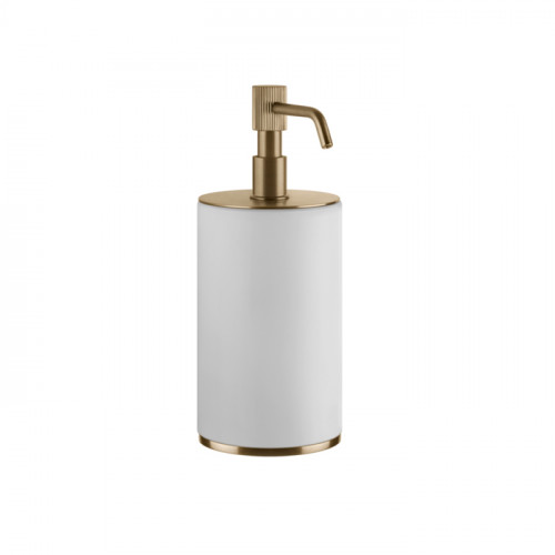GESSI VENTI20 Дозатор для жидкого мыла настольный, цвет белый, фурнитура Warm Bronze Br. PVD
