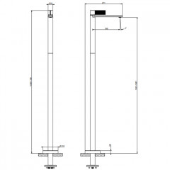GESSI INVERSO RIGATO Внешняя часть напольного смесителя для раковины, цвет: Brass Brushed PVD
